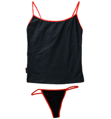 BLACK WITH RED TRIM