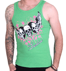 GREEN 3 SKULL WINGS